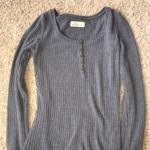 Hollister Grey Henley Sweater Size XS
